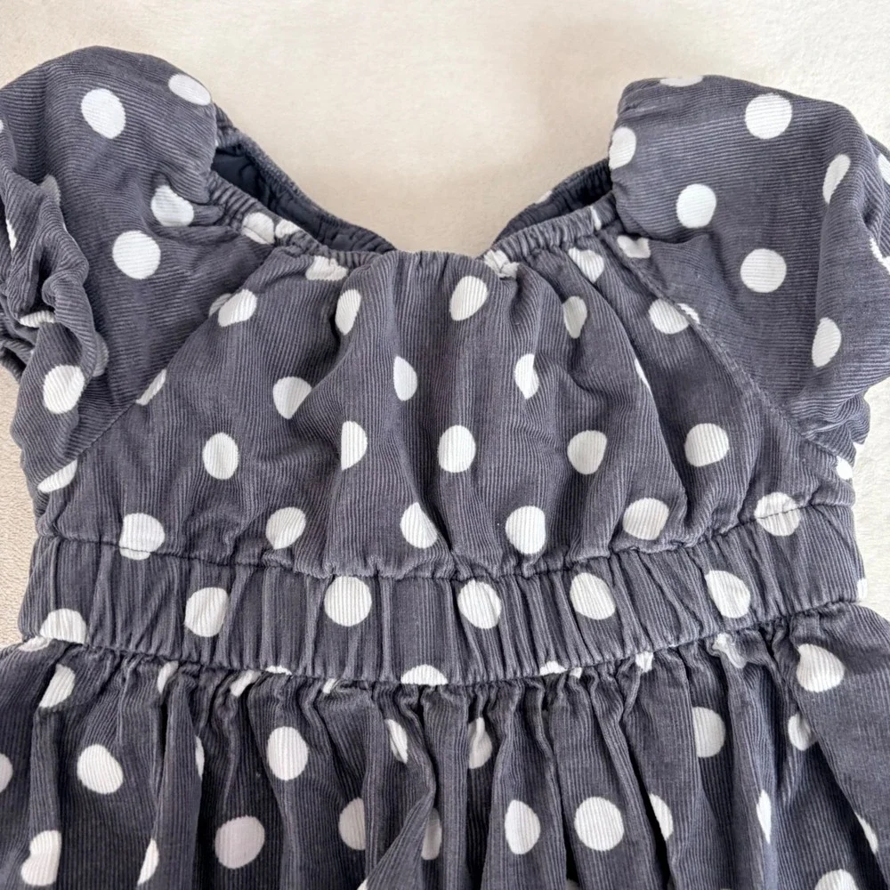 Old Navy‎ Toddler Girls Gray Polka Dot Corduroy Bubble Hem Dress 2T 262993-00